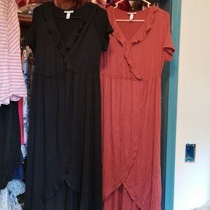 2 Ruffle hi-low Maxi Dresses
